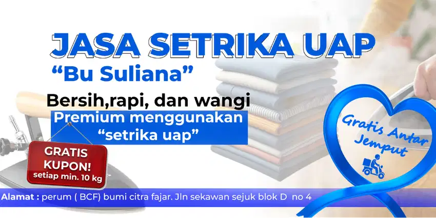 Setrika Uap Gratis Antar jemput