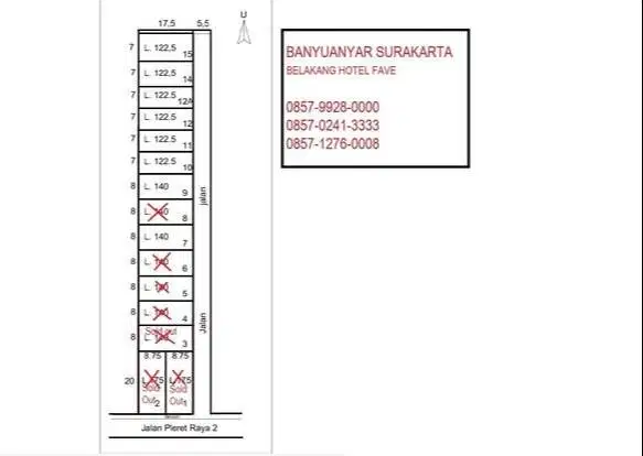 Tanah Kavling Siap Bangun Dalam Perumahan Cluster Banyuanyar Regency