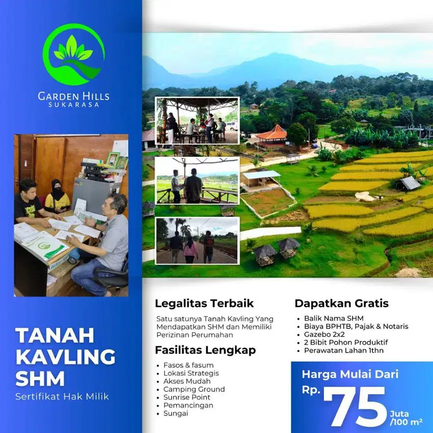 TANAH KOMERSIL 100% SHM BERIZIN RESMI PUPR DAN ATR GARDEN HILLS