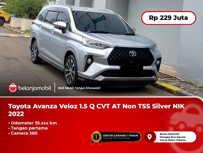 LIKE NEW !! TOYOTA AVANZA VELOZ Q CVT NON TSS 2022 / 2023 SILVER