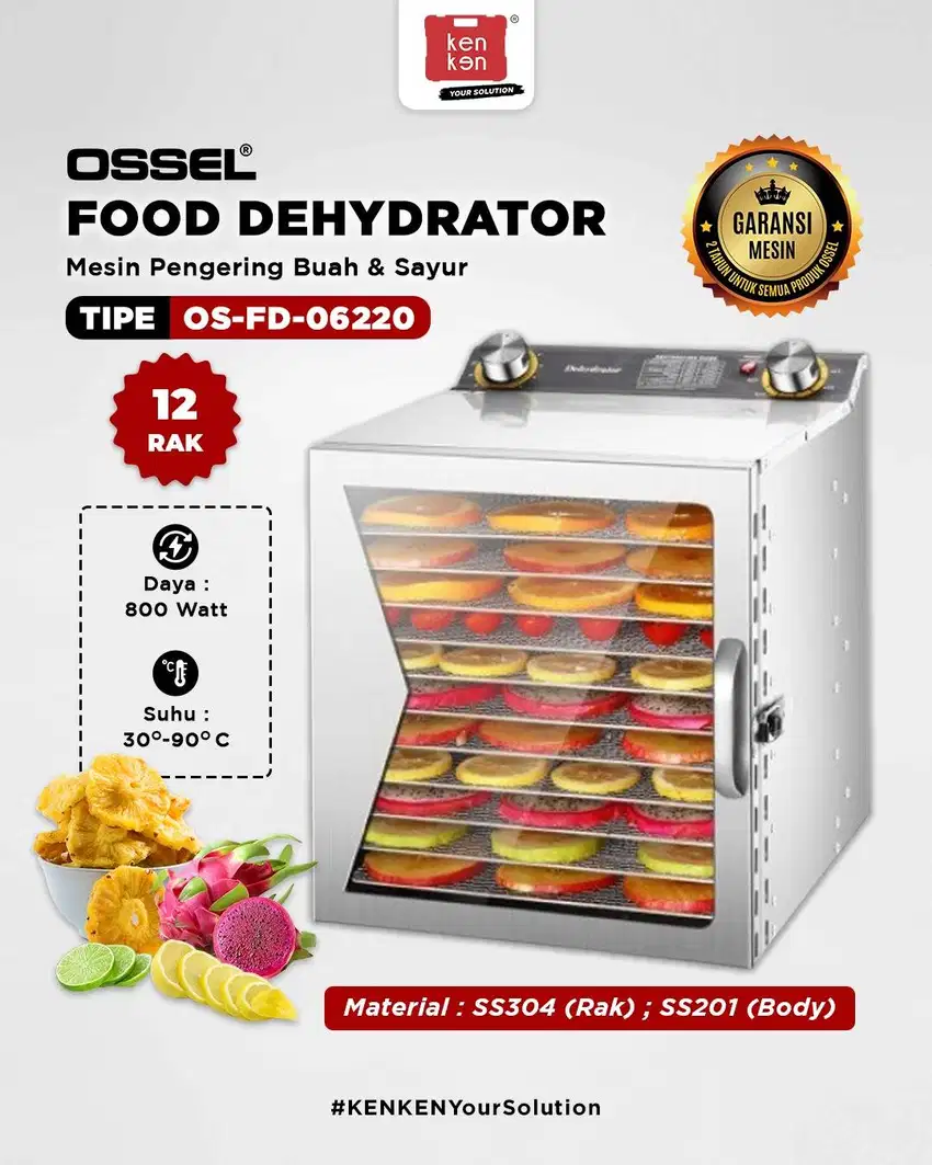 Mesin Pengering Makanan Food Dehydrator 12 Rak OS-FD-06220 OSSEL