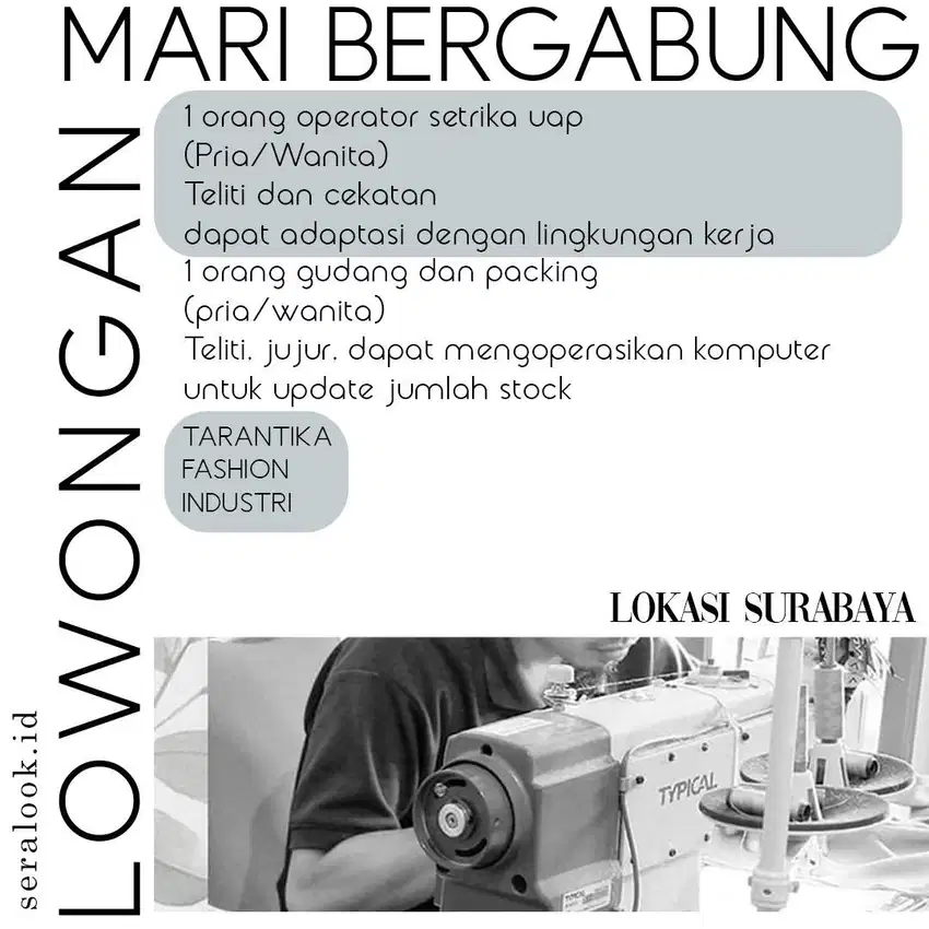 Lowongan Penjahit Borongan Surabaya