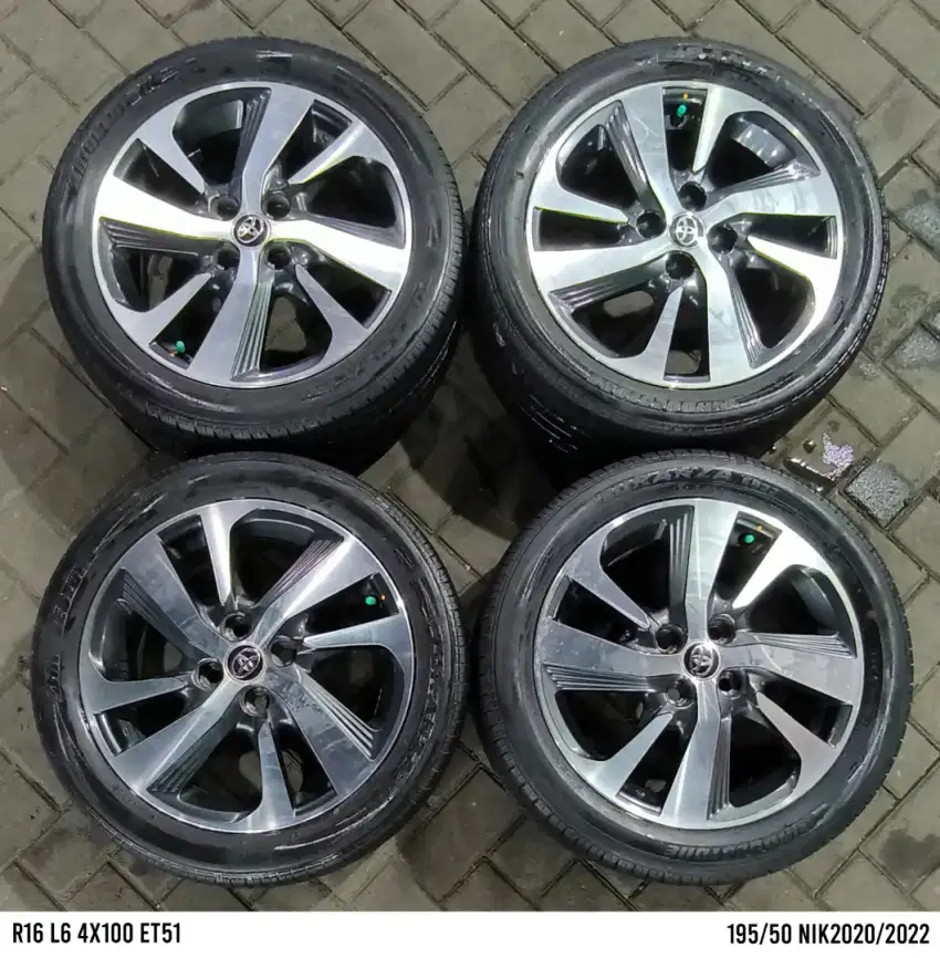 Jual velg + ban oem yaris trd r16 4x100 dll