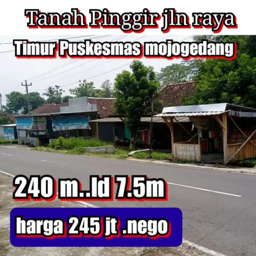 Tanah pingir jalan mojogedang -karangpandan