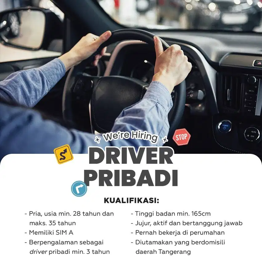 We Are Hiring Driver Pribadi