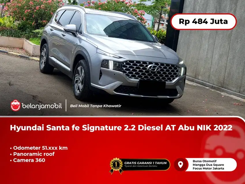 [PANORAMIC] Hyundai Santafe Signature 2.2 Diesel AT Abu 2022/2023