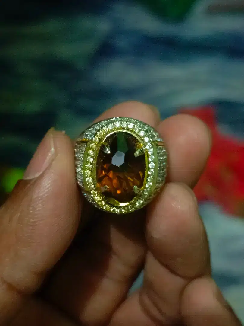 Cincin batu permata golden citrine