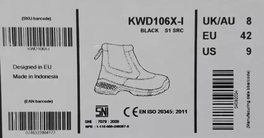 Sepatu safety KING'S type KWD no.42(8)