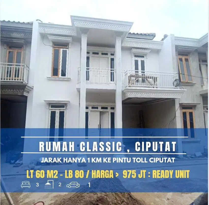 RUMAH KONSEP AMERICAN CLASSIC HARGA MURAH DI CIPAYUNG CIPUTAT