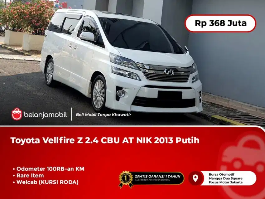 [ KURSI RODA ] Toyota Vellfire Wellcab Z 2.4 CBU Putih 2013/2014