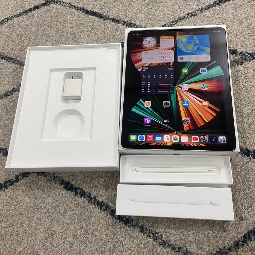 paket apple pencil + iPad Pro M1 12,9 inch 256gb wifi silver