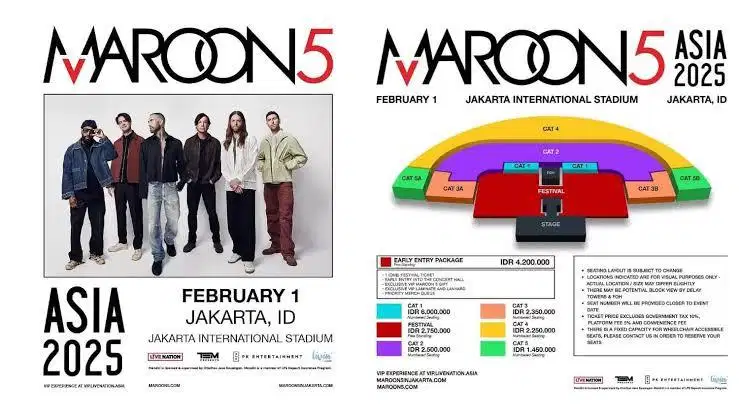 Tiket konser maroon 5