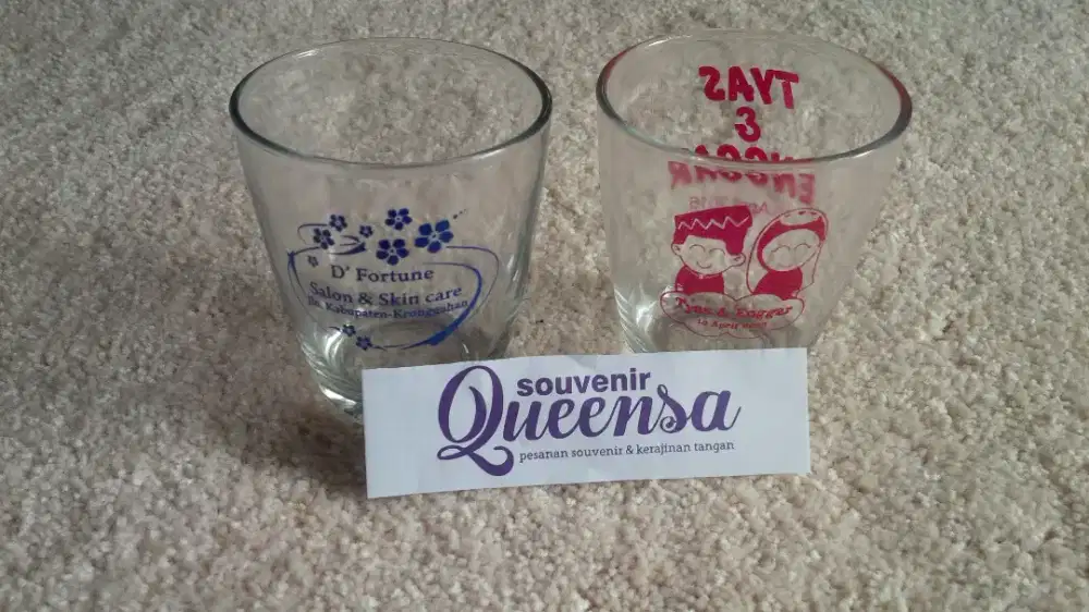 Souvenir gelas sablon murah