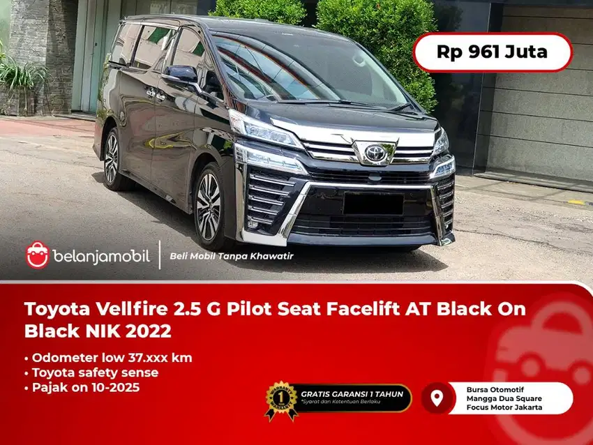 [TSS] Toyota Vellfire 2.5 G Pilot Seat Facelift AT Black On Black 2022