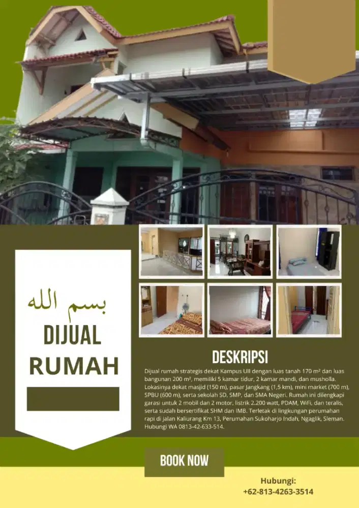 Dijual MURAH rumah 2 lantai dekat UII Sleman
