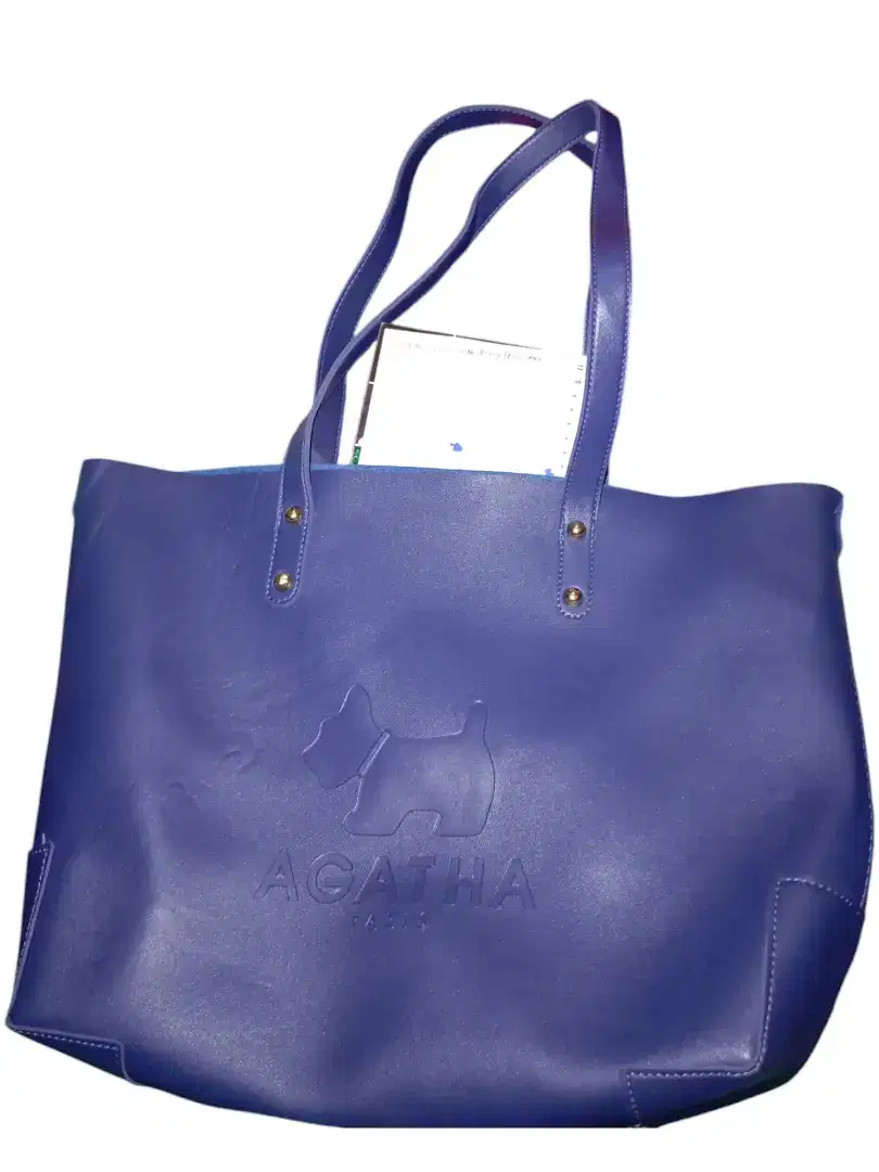 Tas Agatha Biru Dongker