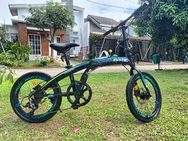 Sepeda Lipat Exotic Explore 500 by Pacific Alloy Rem Hidrolic 9 Speed