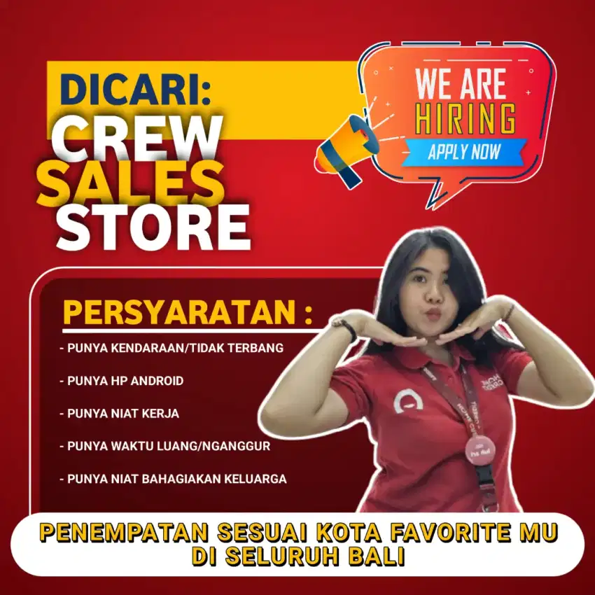 Di Butuhkan Segera Crew Store