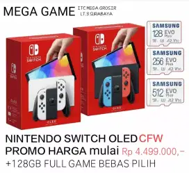 NINTENDO SWITCH OLED ¢fw + 128/256/512GB full game