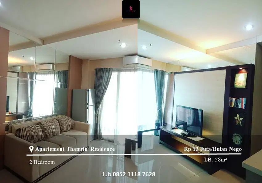 Disewakan Apartement Thamrin Residence Low Floor 2BR Full Furnished
