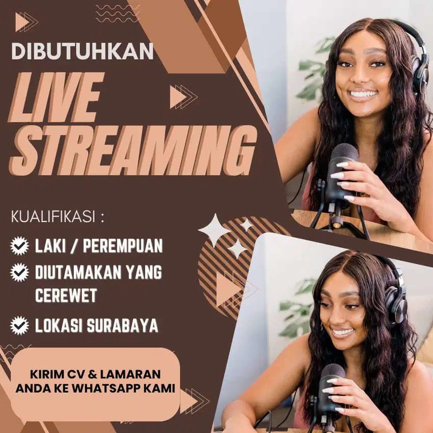 Dibutuhkan live streaming laki / perempuan