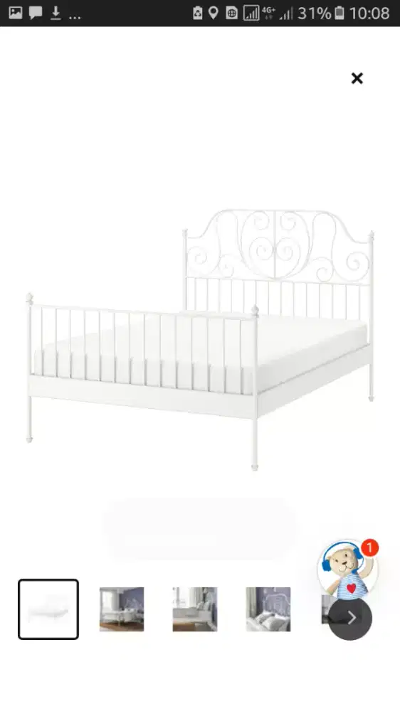 Dijual divan IKEA Lervia white uk 180x200 mulus