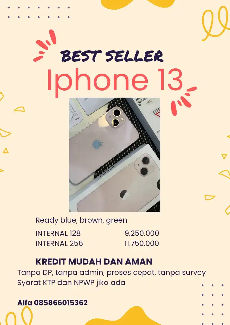 Stok menipis, minat langsung chat iPhone 13 new garansi