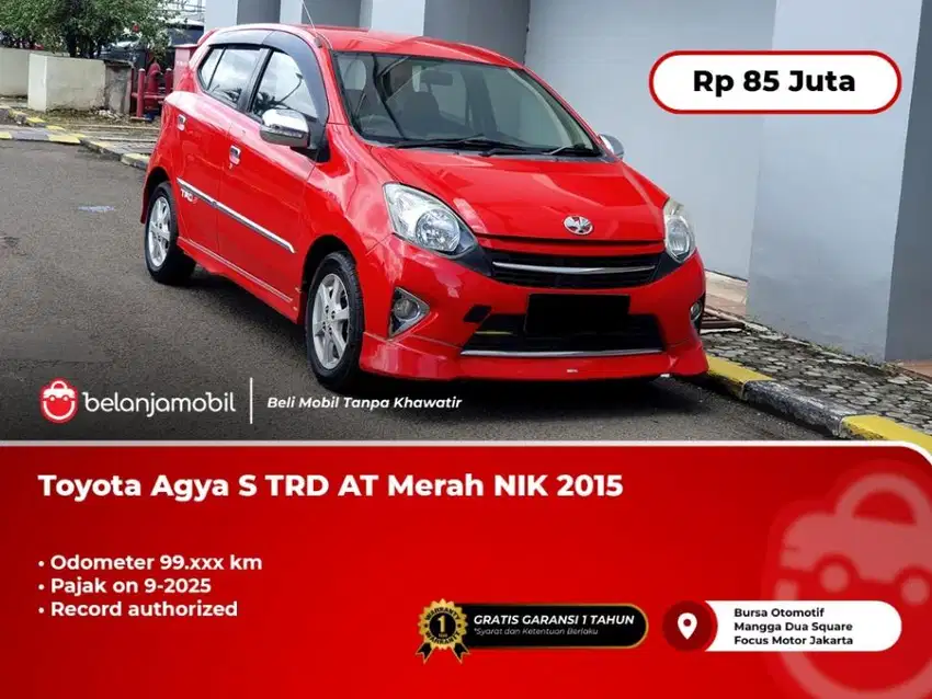 [PAJAK ON 9-2025] Toyota Agya S TRD AT Merah 2015/2016