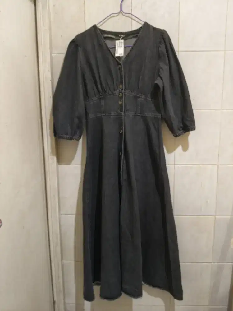 Baju longdress bahan jeans