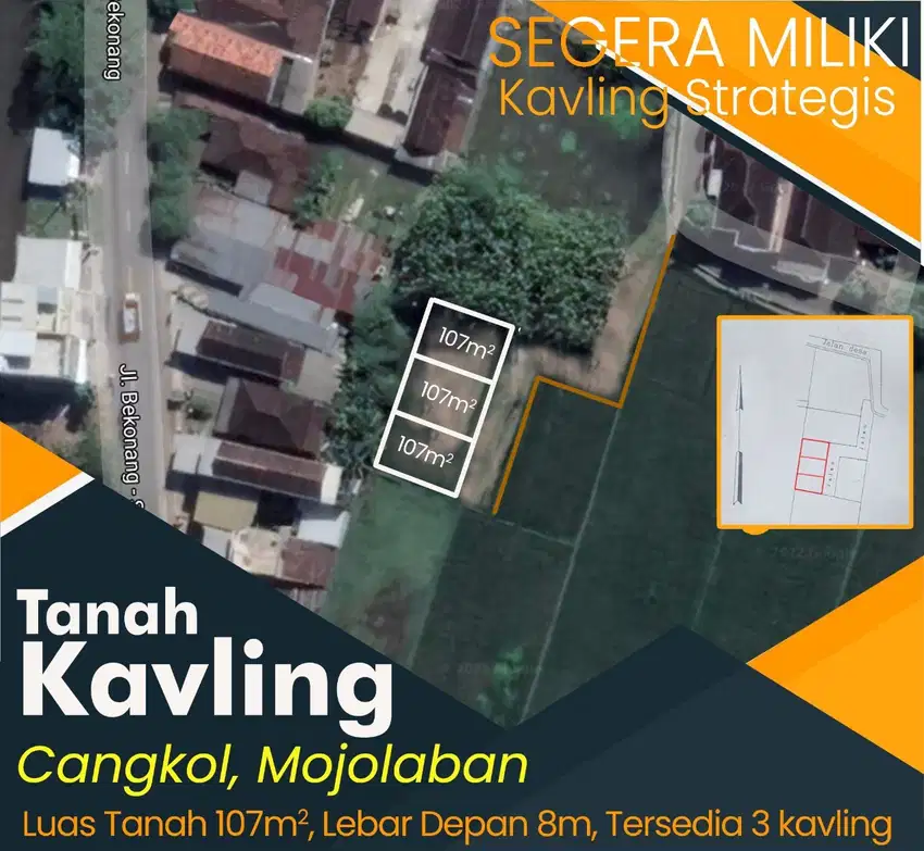 Tanah Kavling Dijual di Cangkol Bekonang Mojolaban Sukoharjo