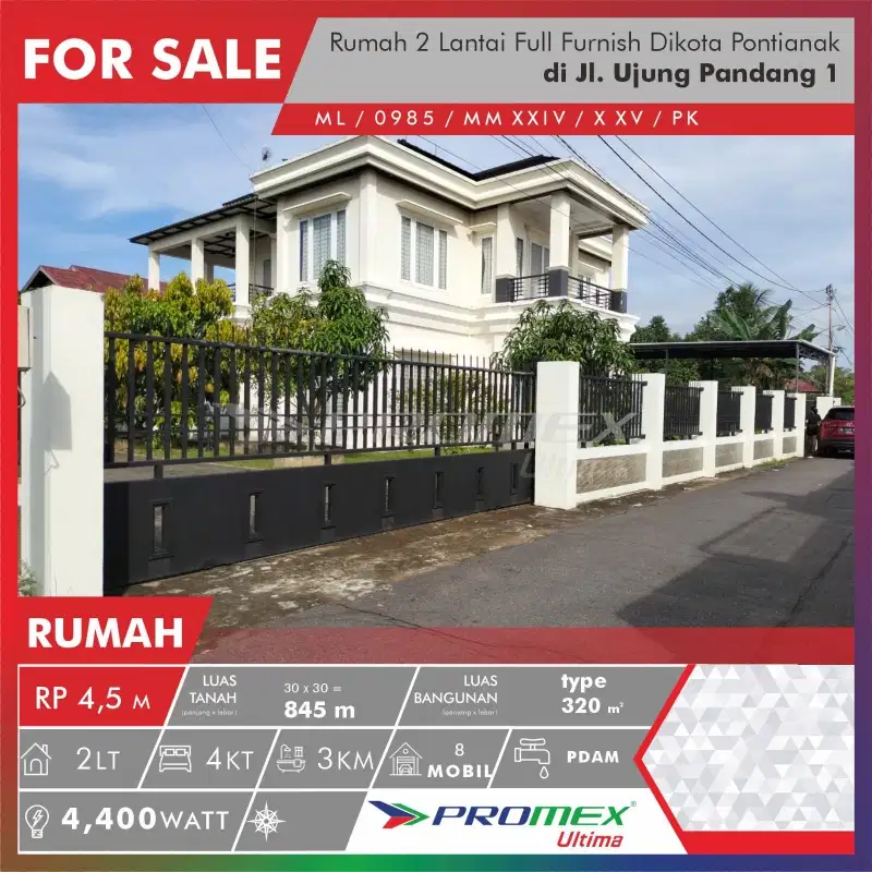 DIJUAL RUMAH 2 LANTAI FULL  FURNISH DIKOTA PONTIANAK