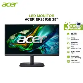 Monitor  Gaming Acer EK251QE 25 Inch FHD IPS 100Hz 1ms HDMI VGA