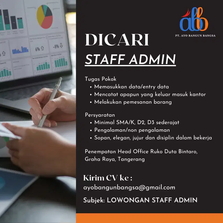 Lowongan Staff Admin Tangerang