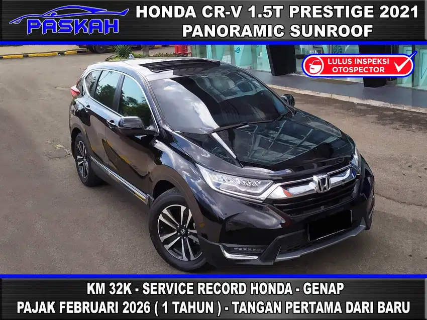 Sunroof Km=32k Bunga=4% Pajak=1 tahun Genap HONDA CRV PRESTIGE 2021