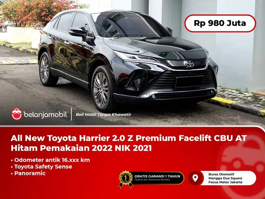 [KM 16RB] All New Toyota Harrier 2.0 Z Premium TSS AT Hitam 2021/2022