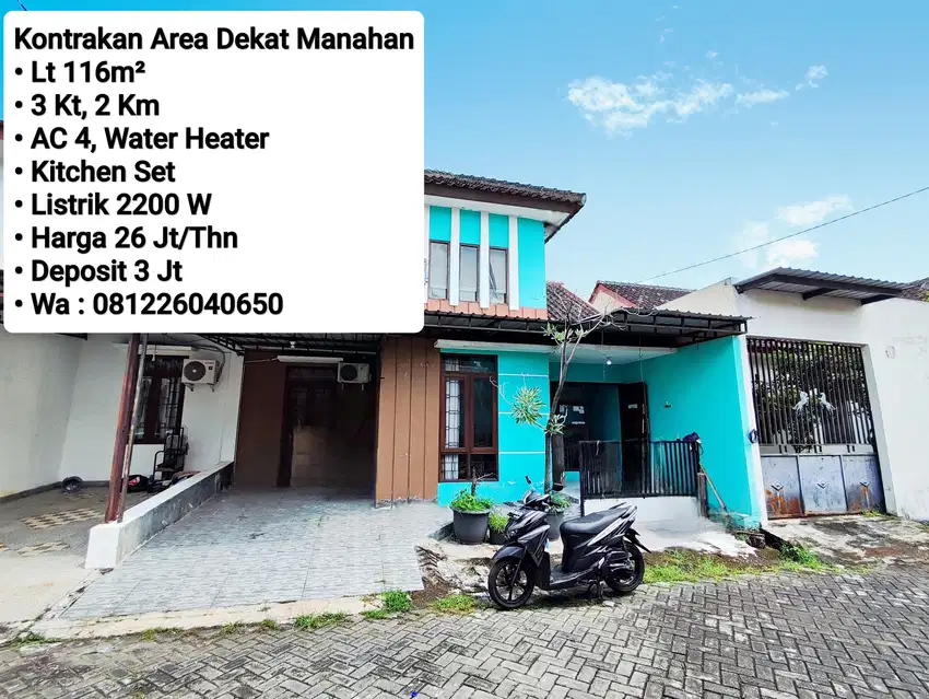 Kontrakan Area Dekat Manahan, Dengan 4 AC, Dan Water Heater