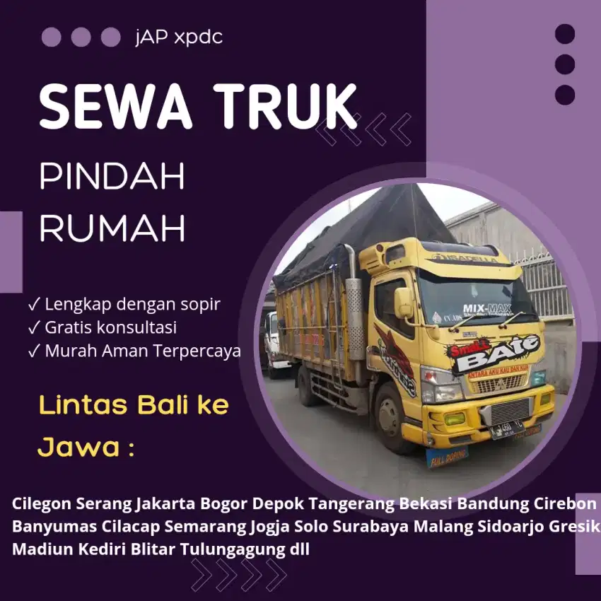 Jasa angkut jasa pindah sewa truk Bali