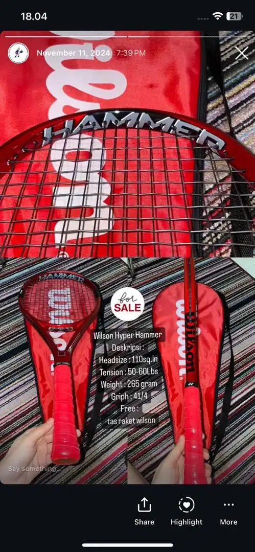 Raket Tennis Wilson