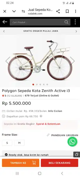 Sepeda Bekas Rasa Baru City Bike Polygon Zenith Active 3 Uk 26 Inc