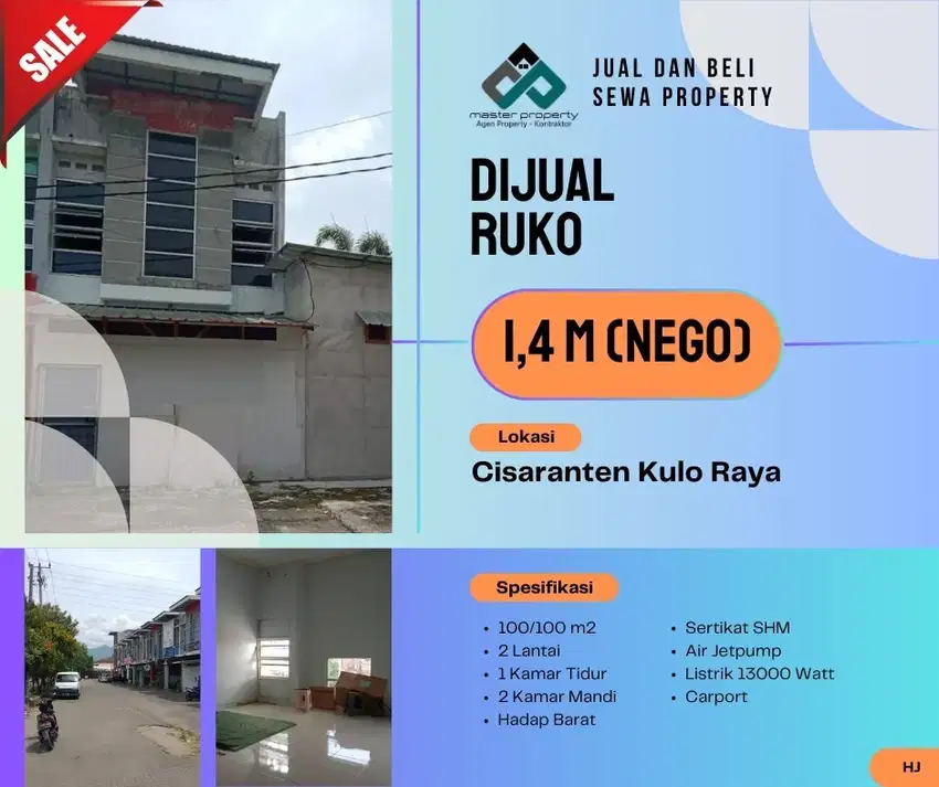 Jual ruko 2 lantai strategis di Cisaranten Kulon Arcamanik Bandung