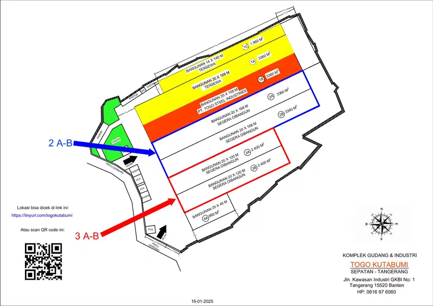 Disewakan Gudang 2 & 3 Kawasan Industri GKBI Sepatan Tangerang