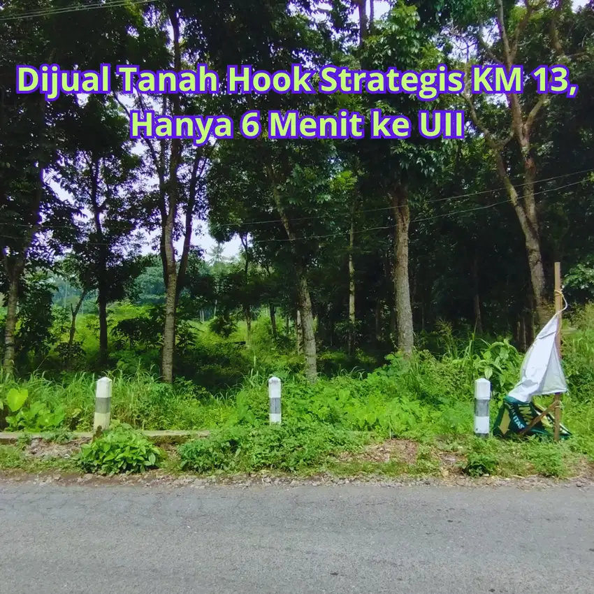 Dijual Tanah Hook Strategis KM 13, Hanya 6 Menit ke UII