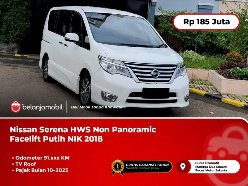 [ PAJAK ON 10-2025 ] Nissan Serena HWS Facelift Putih NIK 2018 2019