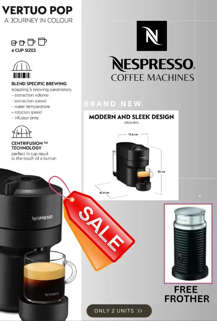 Mesin Kopi Nespresso Vertuo Pop - Hitam