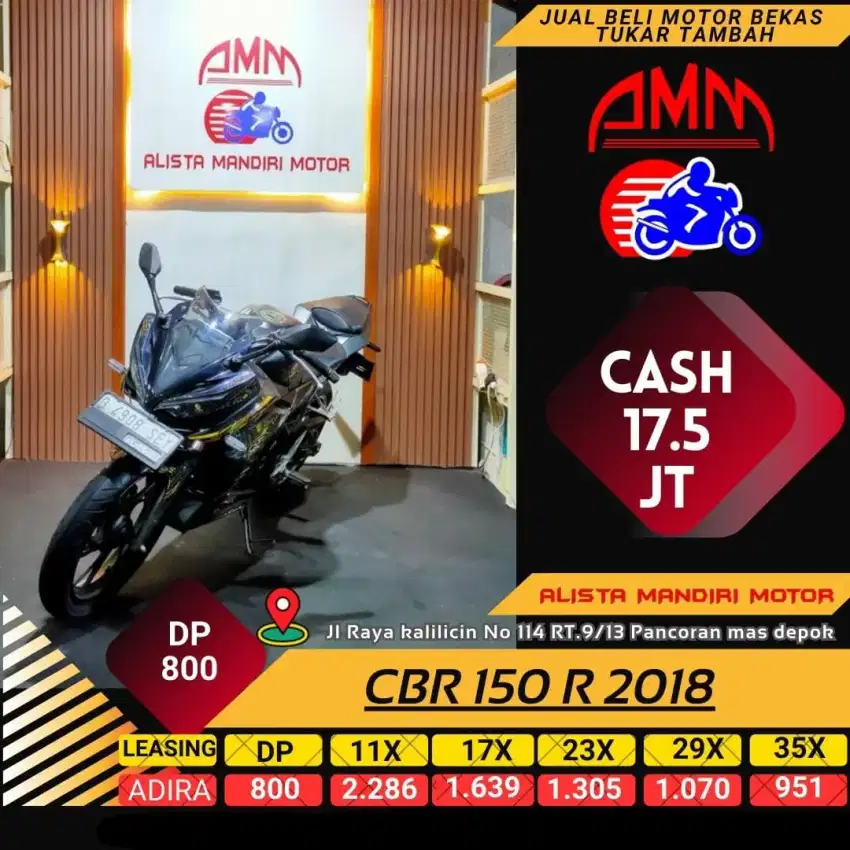 MOTOR BEKAS CBR 150 R 2018 BAYAR VIA TOKPED KREDIVO INDODANA CC DLL