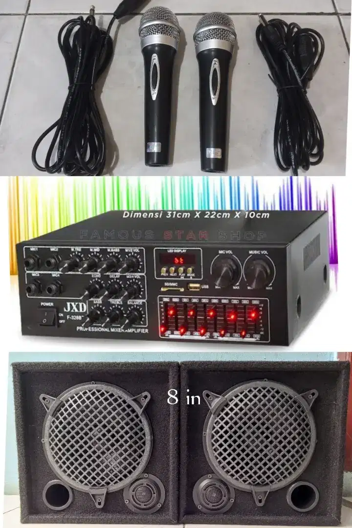 Paket sound karaoke 8 in stereo