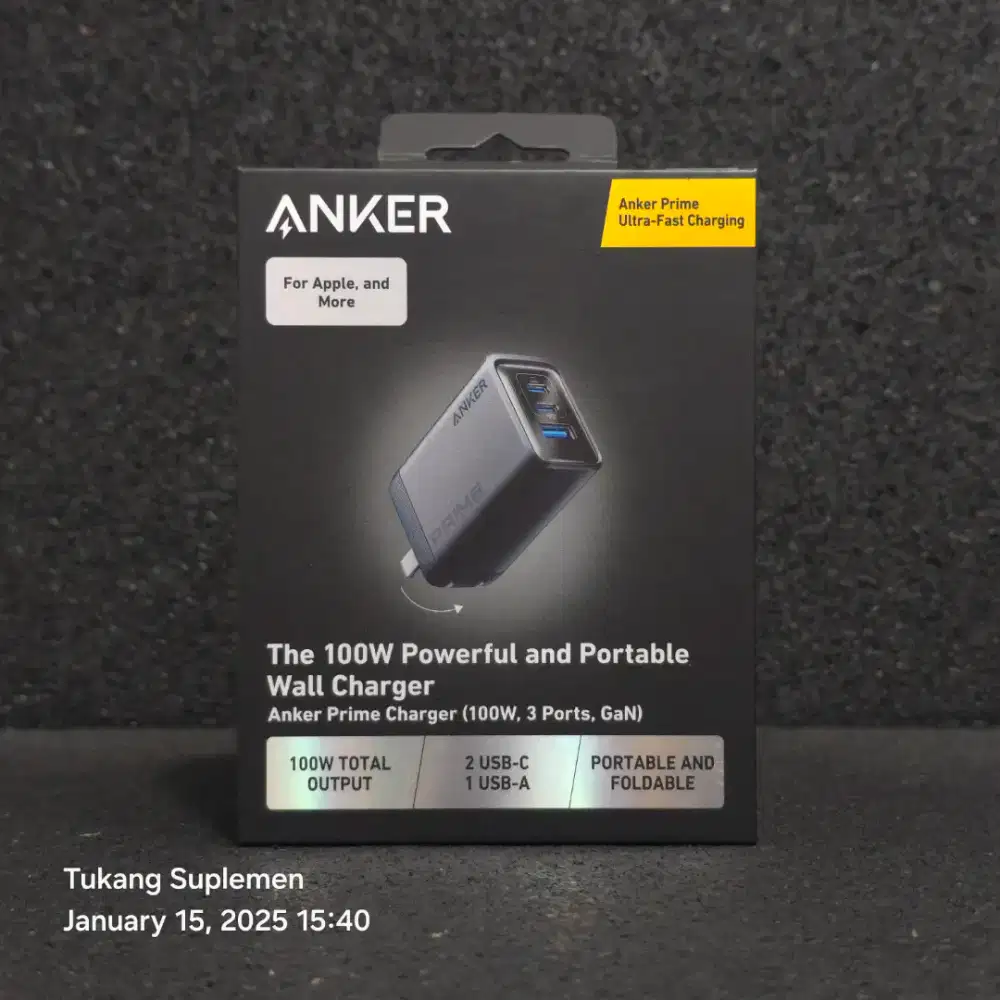 Wall Charger Fast Charging Anker Prime A2688 100 Watt 3 Port 2C+1U