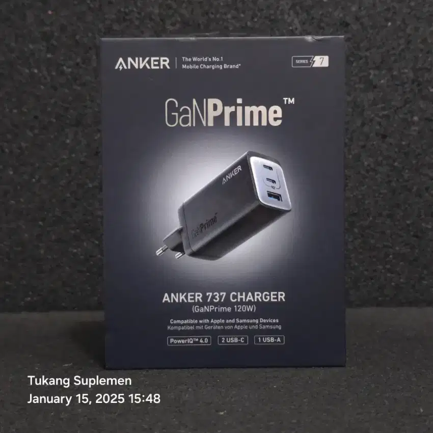 Wall Charger Anker Ganprime A2148 120 Watt 3 Port 2C+1U Garansi Resmi