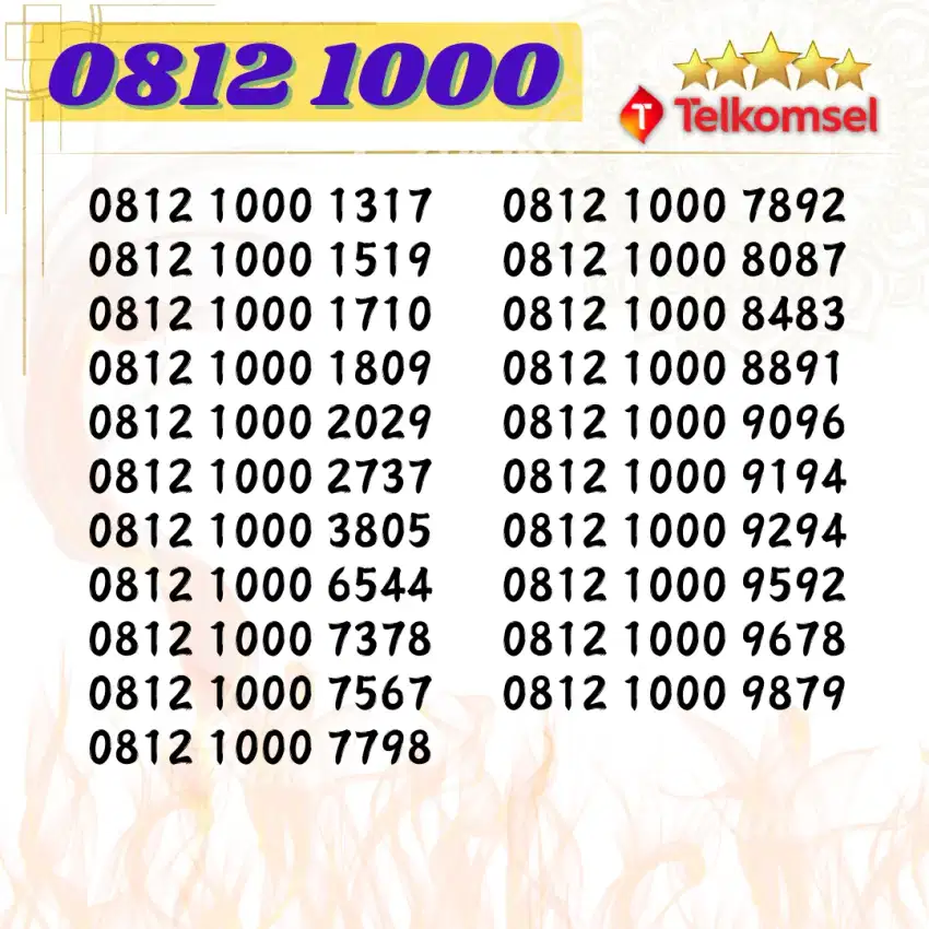 Nomor cantik simpati telkomsel seri 1000 super rapi murah