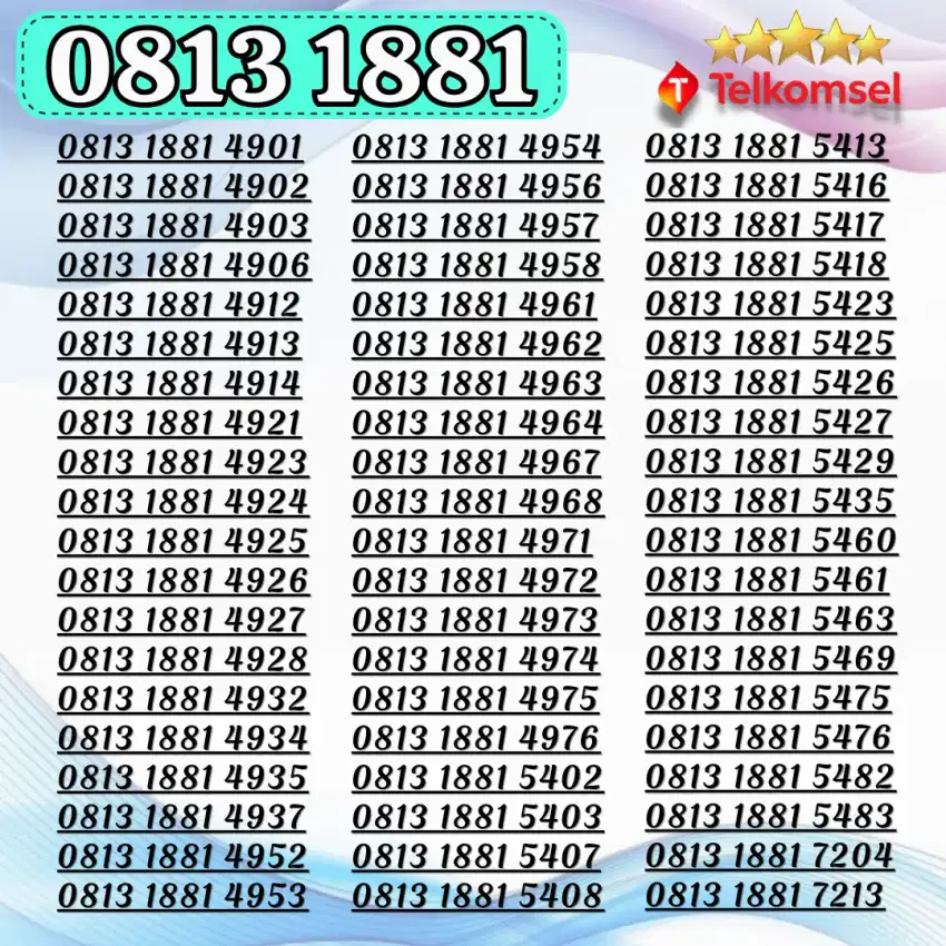 Harga promo siapa cepat Nomor cantik simpati seri 1881 telkomsel